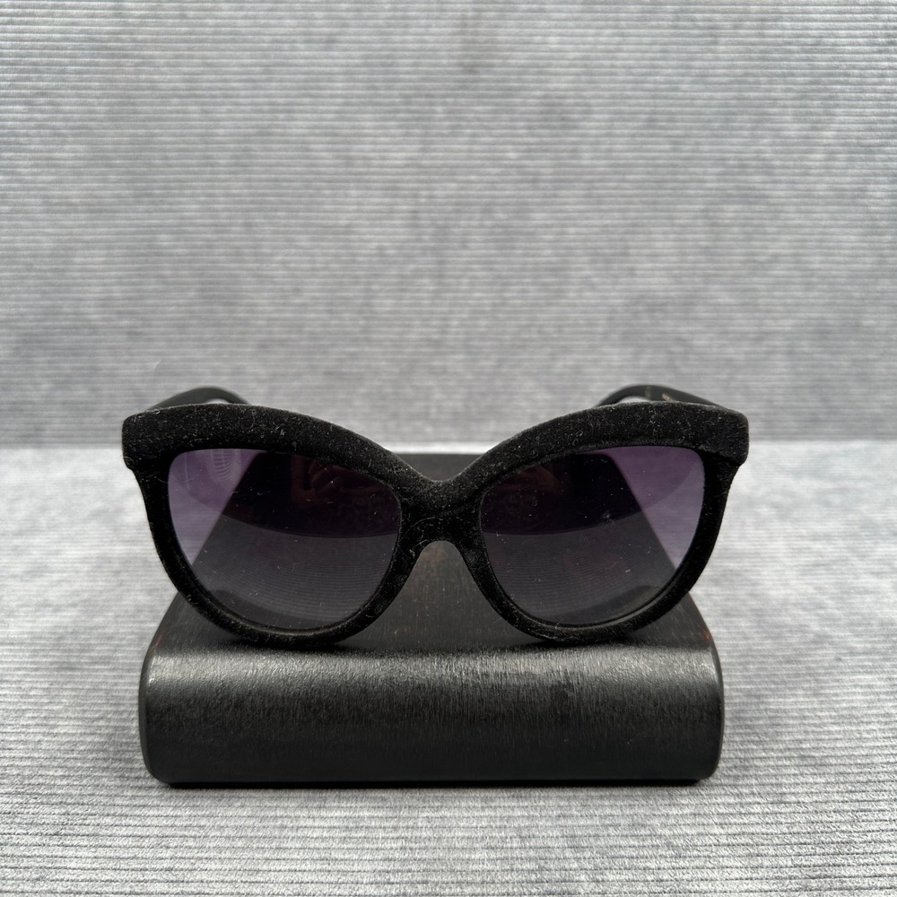 Italia Independent Black Velvet Cat Eye Sunglasses Made in Italy 092V/009 Y2k